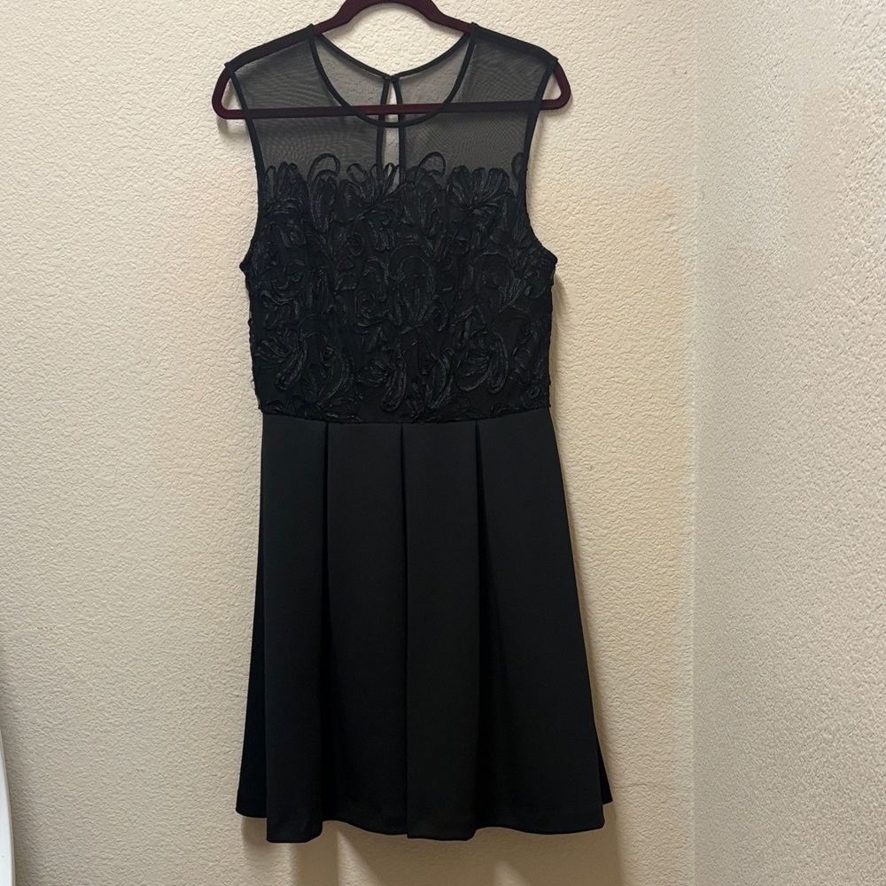 SD Collection A line, Black Lace Dress